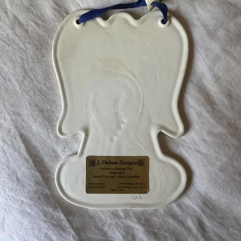 J Dubin Designs Colorful Eclectic Hanging Ceramic Angel